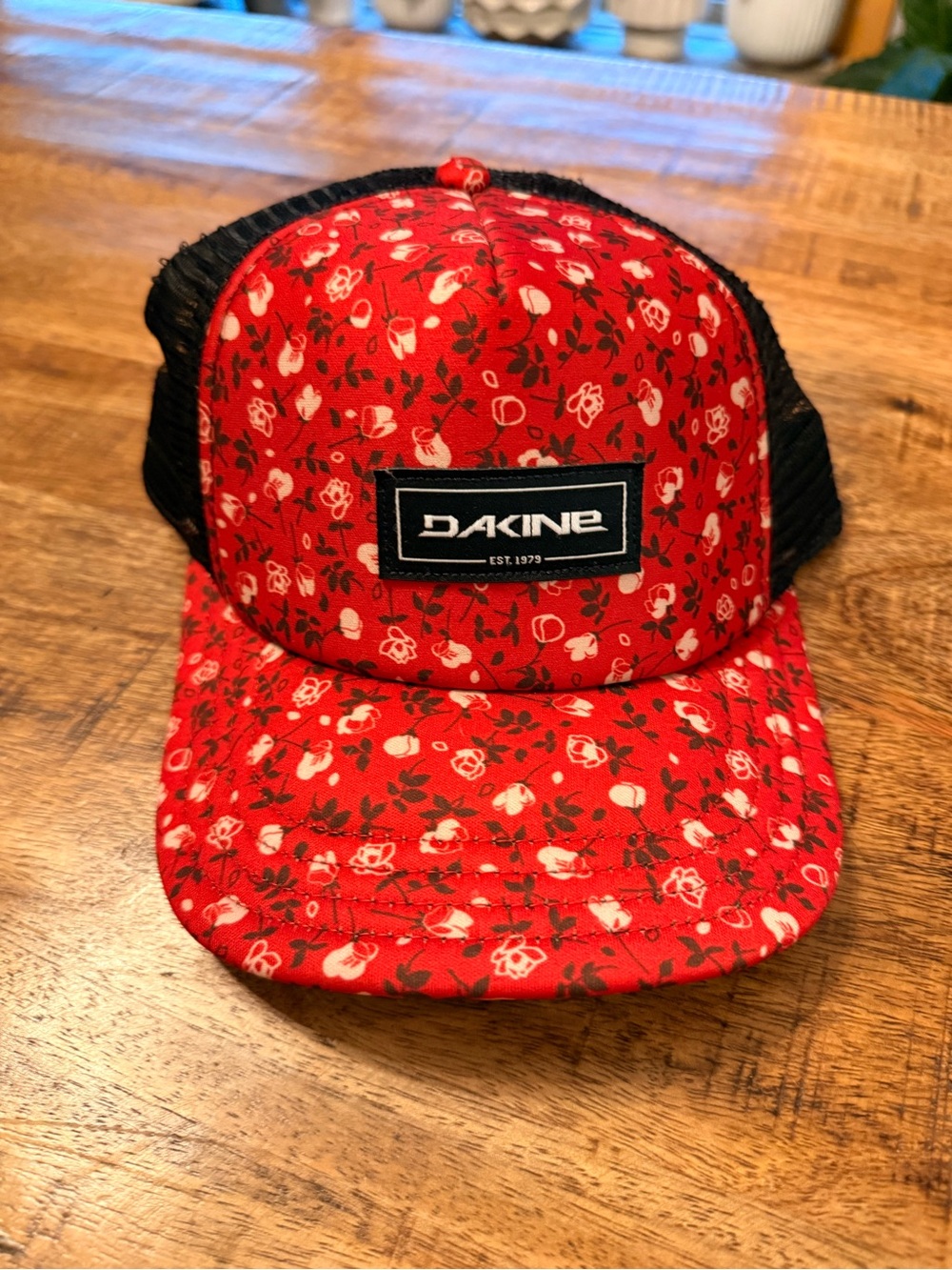 Dakine Red Floral Mesh Trucker Hat